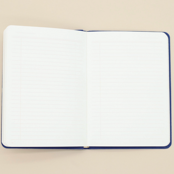 Lined Linen Notebook: Blue (A5)
