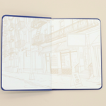 Lined Linen Notebook: Blue (A5)