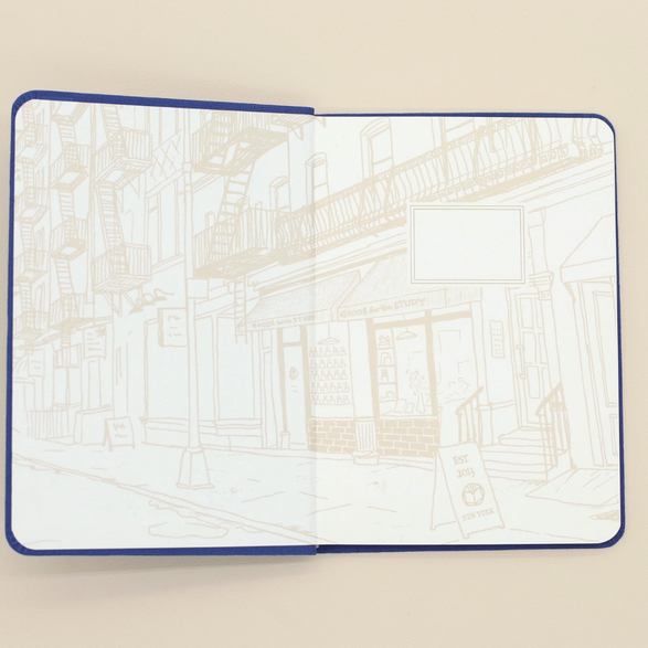 Lined Linen Notebook: Blue (A5)
