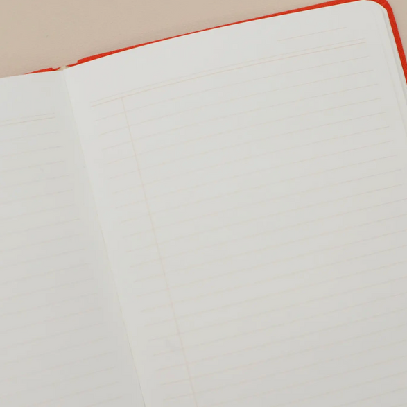 Lined Linen Notebook: Red (A5)