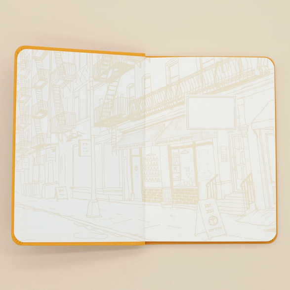 Lined Linen Notebook: Yellow (A5)