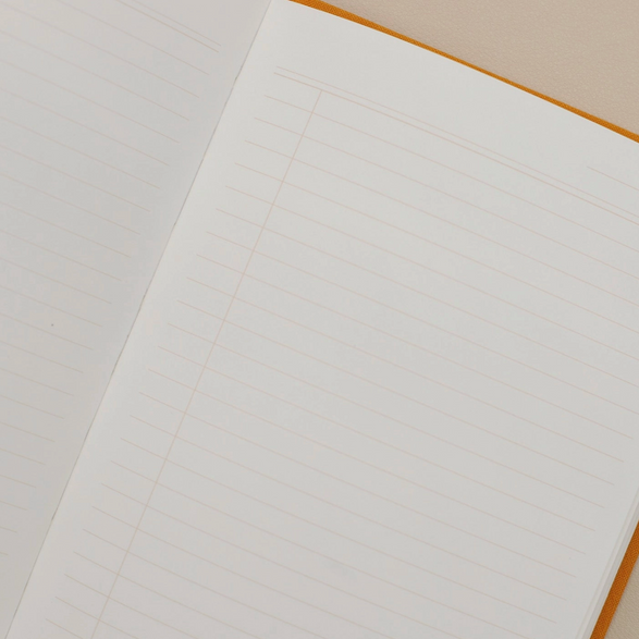 Lined Linen Notebook: Yellow (A5)