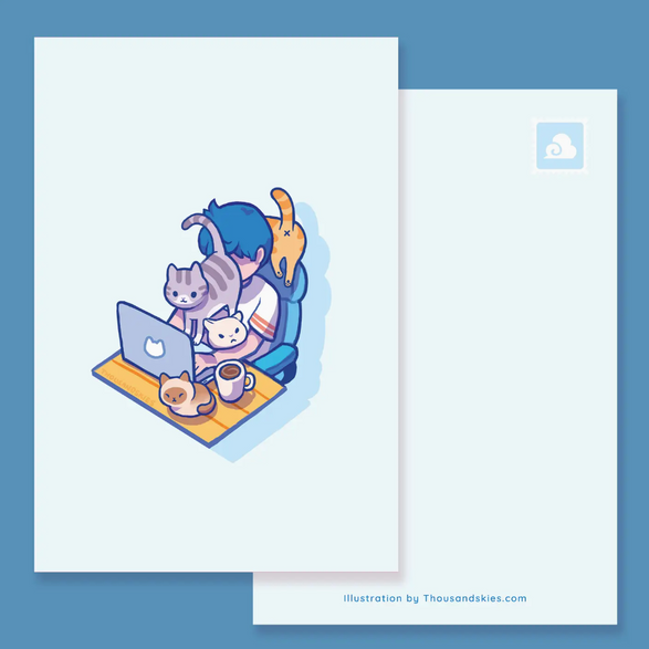 Home with Cats Postcard