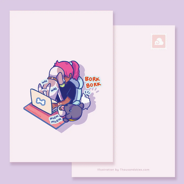 Home with Dogs Postcard