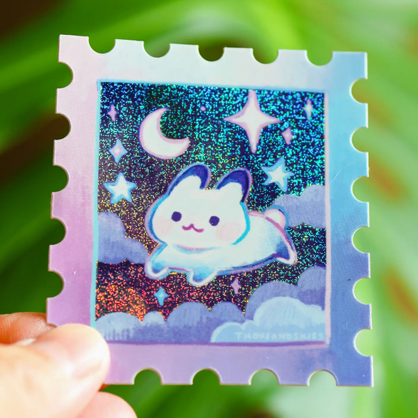 Starry Night Rabbit Sticker