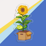 Sunflower Frog Sticker