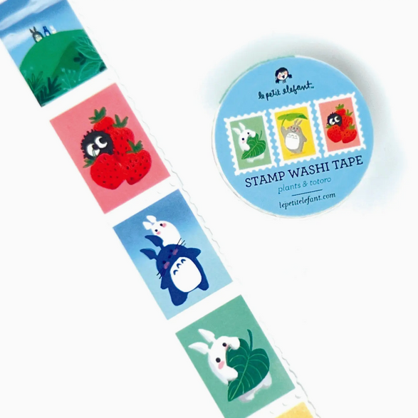 Plants and Totoro Stamp Washi Tape (25mm)