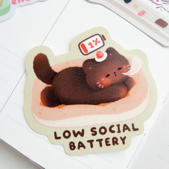 Low Social Battery Sticker
