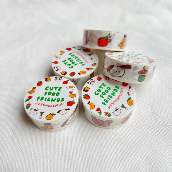 Cute Food Friends Washi Tape (15mm)