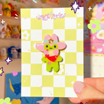 Cowboy Frog Clay Pin