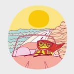 Driving Frog Sticker