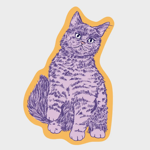 Purple Cat Sticker