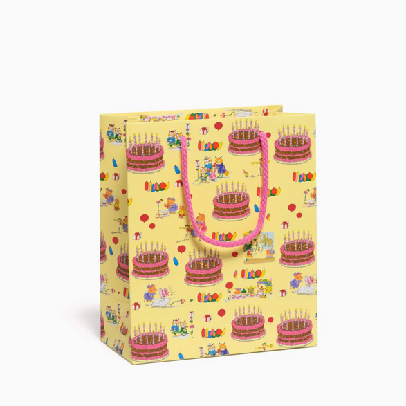 Pink Cake Yellow Gift Bag