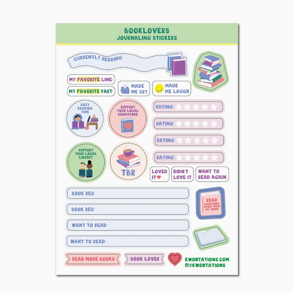 Book Lovers Sticker Sheet