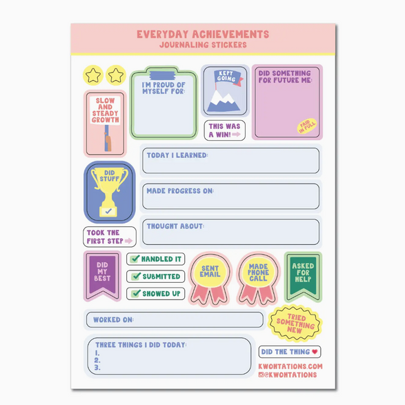 Everyday Achievements Sticker Sheet