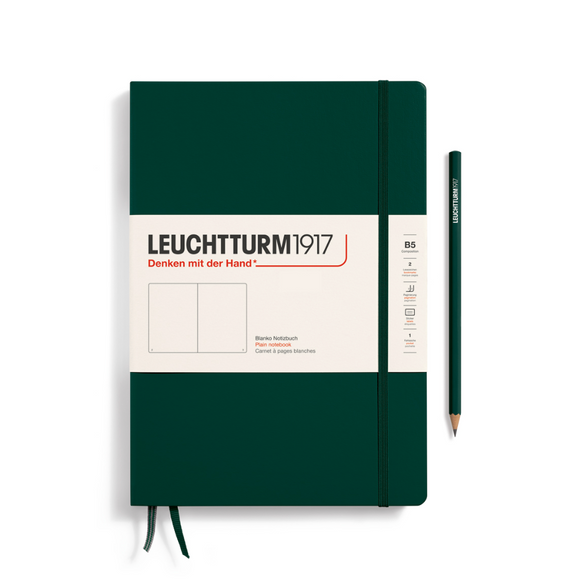 Leuchtturm Lined Notebook: Forest Green - B5