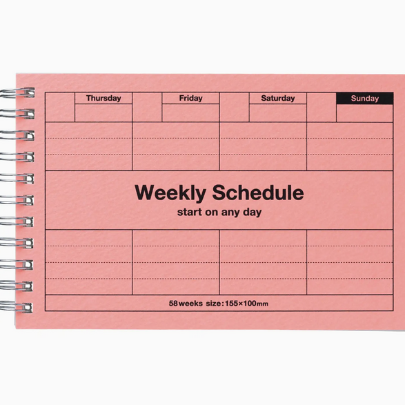 Undated Weekly Spiral Planner - Neon Pink