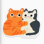 Hugging Cats Sticker