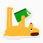 Reading Dog Sticker