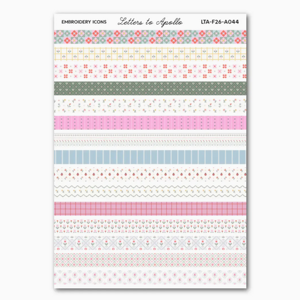 Embroidery Washi Sticker Sheet