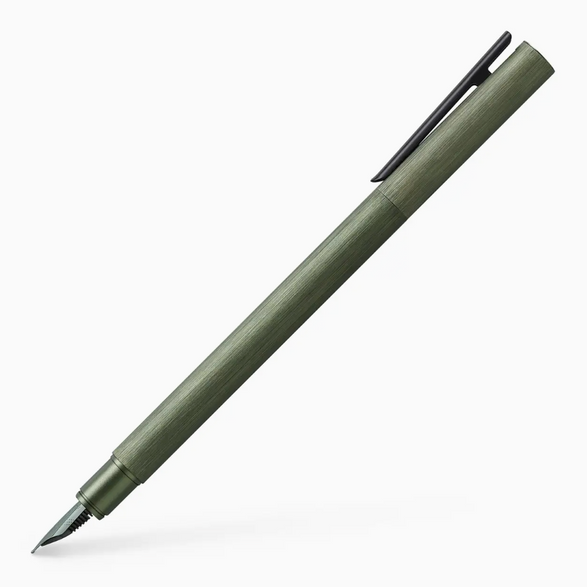 Neo Slim Black Fountain Pen - Olive Green (Fine Nib)