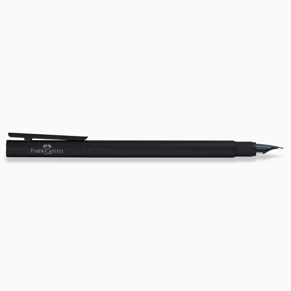 Neo Slim Black Fountain Pen - Matte Black Chrome (Medium Nib)