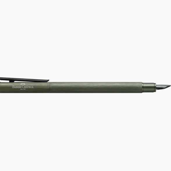 Neo Slim Black Fountain Pen - Olive Green (Fine Nib)