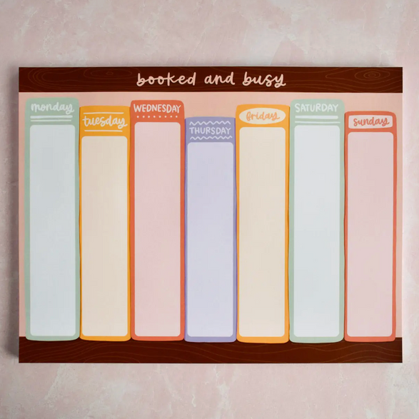 Booked and Busy Weekly Notepad