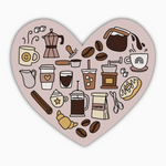 Coffee Heart Sticker