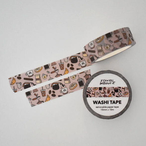 Coffee Pattern Washi Tape (15mm)