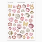 Girly Buttons Sticker Sheet