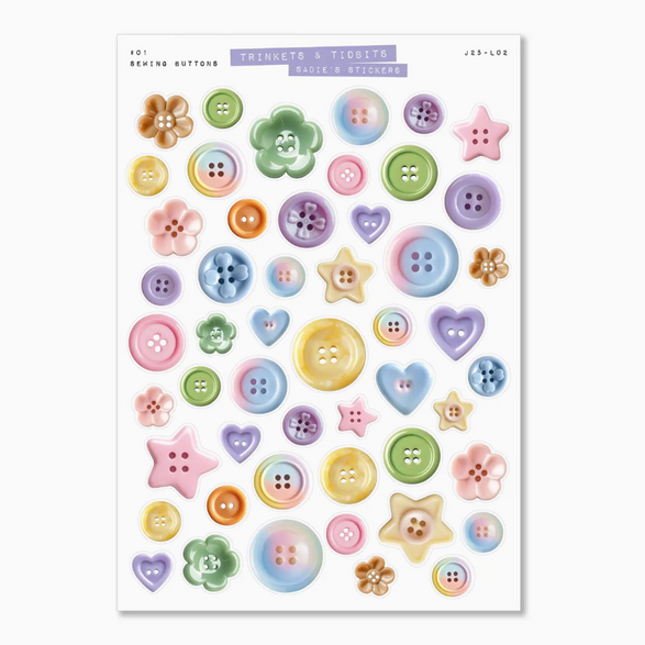 Sewing Buttons Sticker Sheet