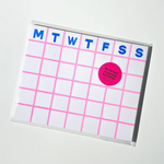 Pink Grid Monthly Notepad