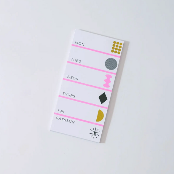 Pink Tall Weekly Notepad