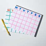 Pink Grid Monthly Notepad