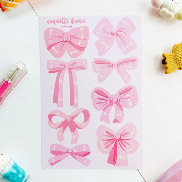 Coquette Bows Sticker Sheet