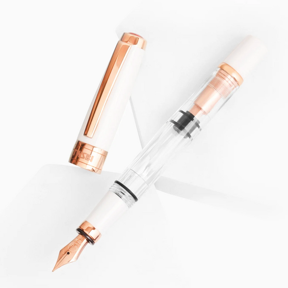 Twsbi Diamond 580 White Rose Gold II Fountain Pen - 3 nib sizes