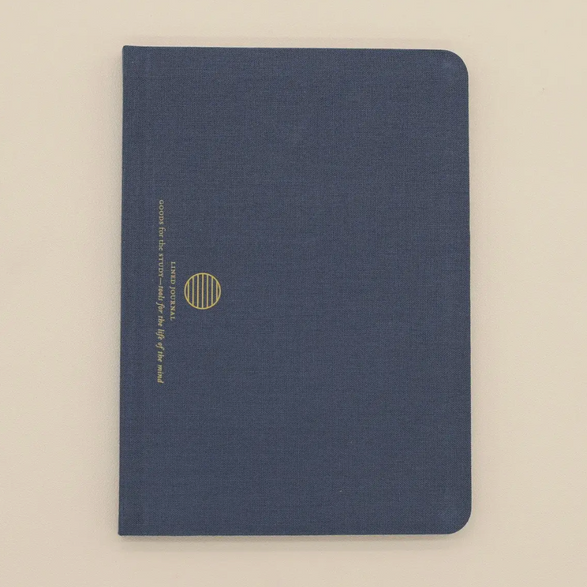 Lined Linen Notebook: Midnight Blue (A5)