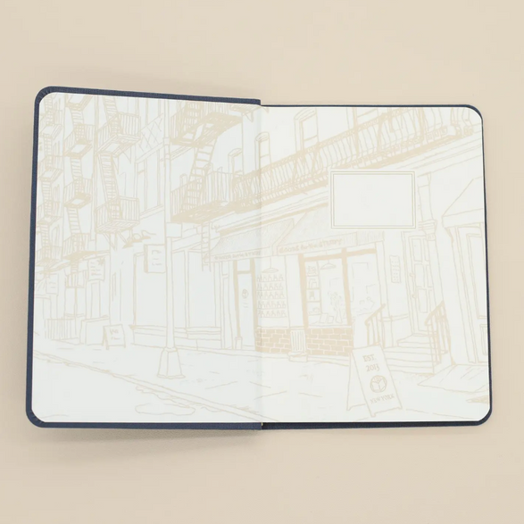 Lined Linen Notebook: Midnight Blue (A5)