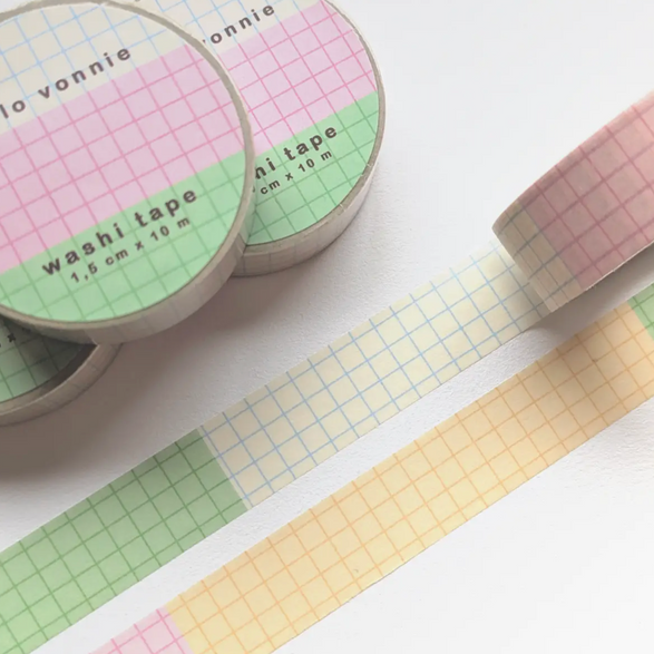 Pastel Grid Washi Tape (15mm)