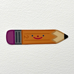 Smiling Pencil Sticker