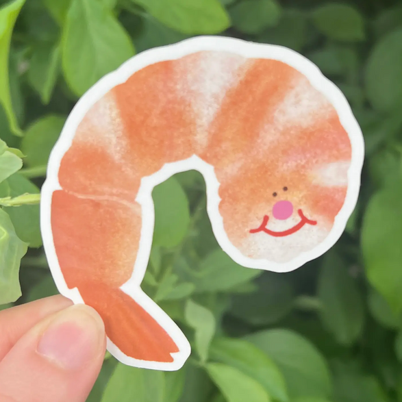 Smiling Shrimp Sticker