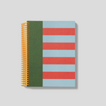 Lined Coil Notebook: Blue Striped