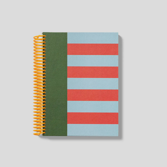 Lined Coil Notebook: Blue Striped
