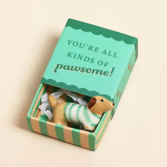 Tiny Dachshund Ceramic Sculpture