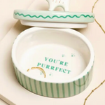 Green Cat Trinket Box