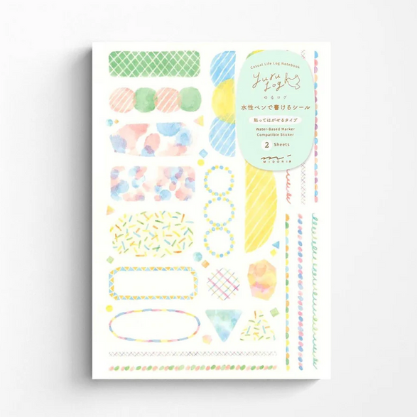 Watercolor Yuru Log Sticker Sheet