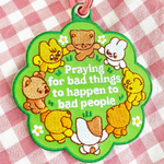 Praying For Bad Things Embroidered Keychain