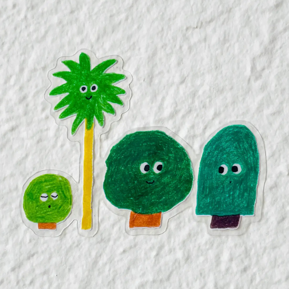 Four Trees Sticker