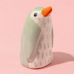 Tiny Mint Penguin Ceramic Sculpture